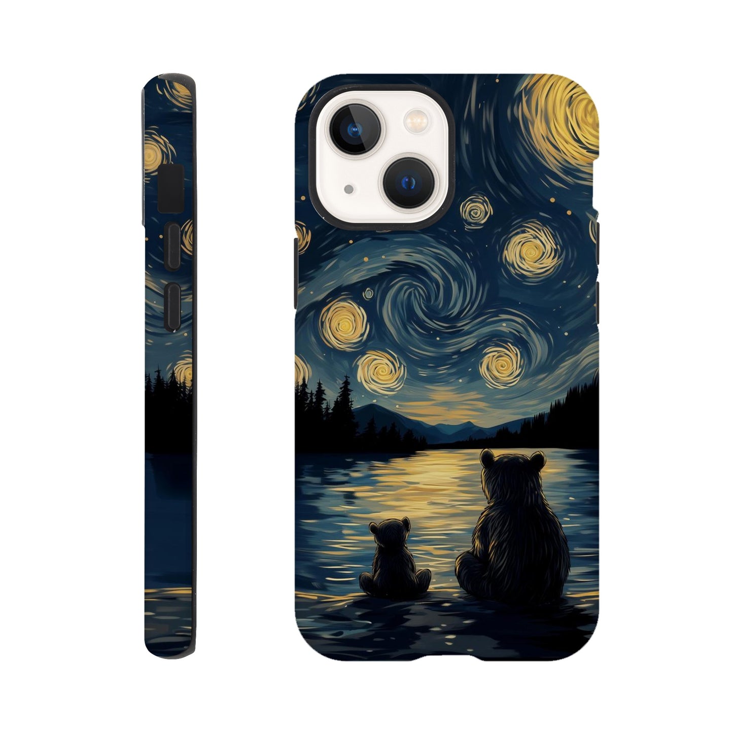 MYSTBIT ART | Starry Bear Night iPhone Case-MYSTBIT ART