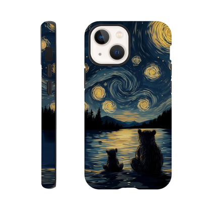 MYSTBIT ART | Starry Bear Night iPhone Case-MYSTBIT ART