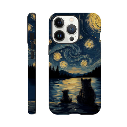 MYSTBIT ART | Starry Bear Night iPhone Case-MYSTBIT ART