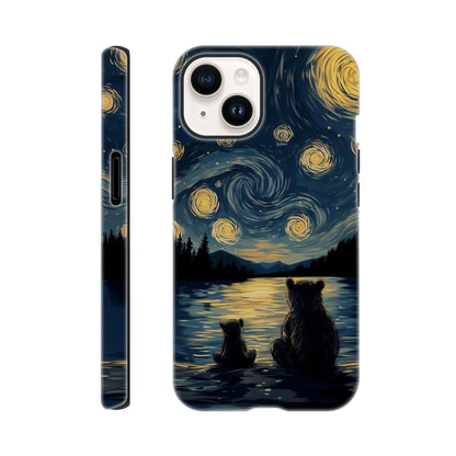 MYSTBIT ART | Starry Bear Night iPhone Case-MYSTBIT ART