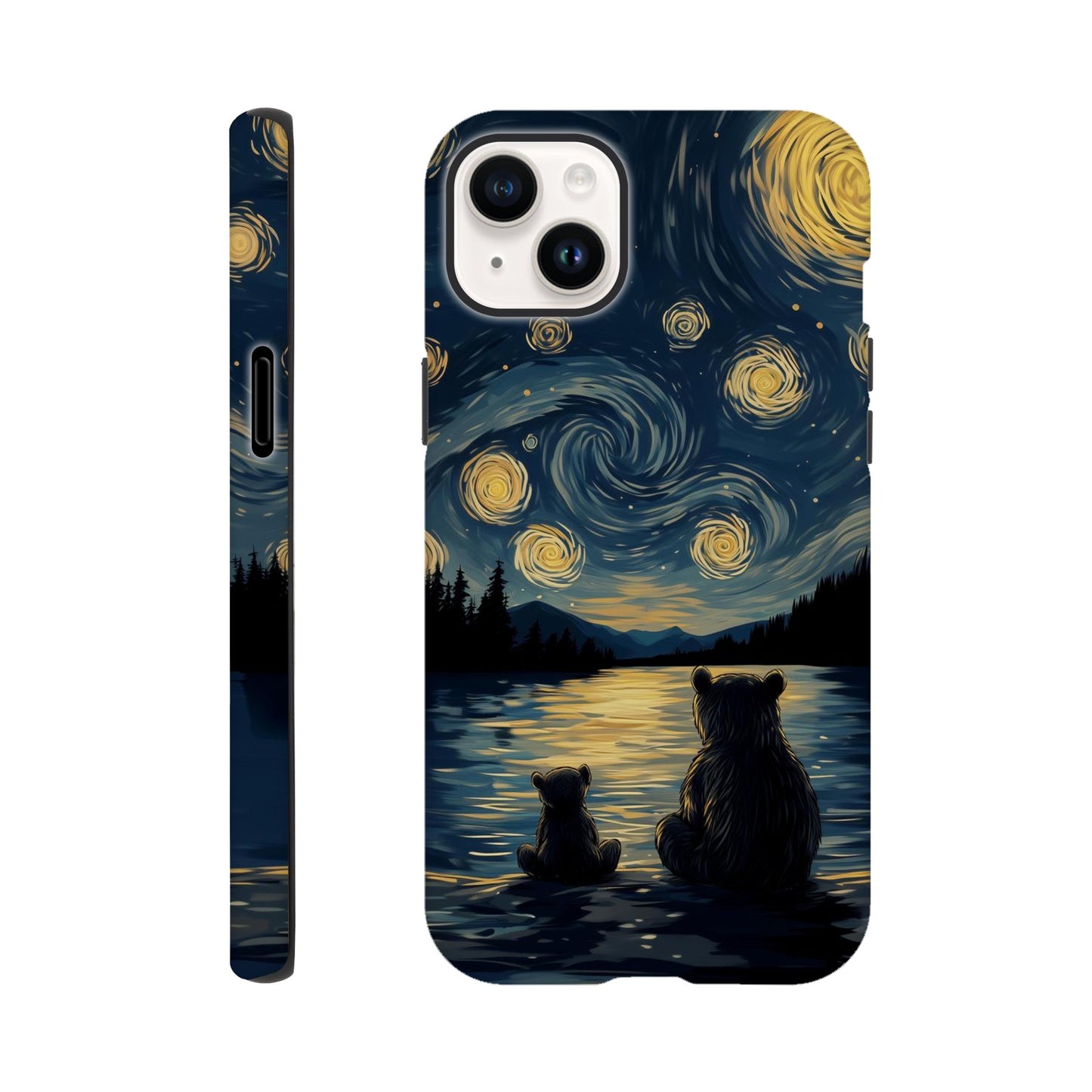 MYSTBIT ART | Starry Bear Night iPhone Case-MYSTBIT ART