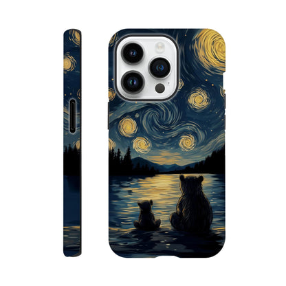 MYSTBIT ART | Starry Bear Night iPhone Case-MYSTBIT ART
