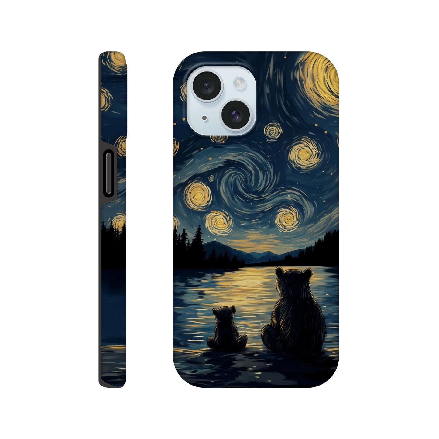 MYSTBIT ART | Starry Bear Night iPhone Case-MYSTBIT ART
