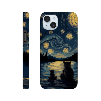 MYSTBIT ART | Starry Bear Night iPhone Case-MYSTBIT ART