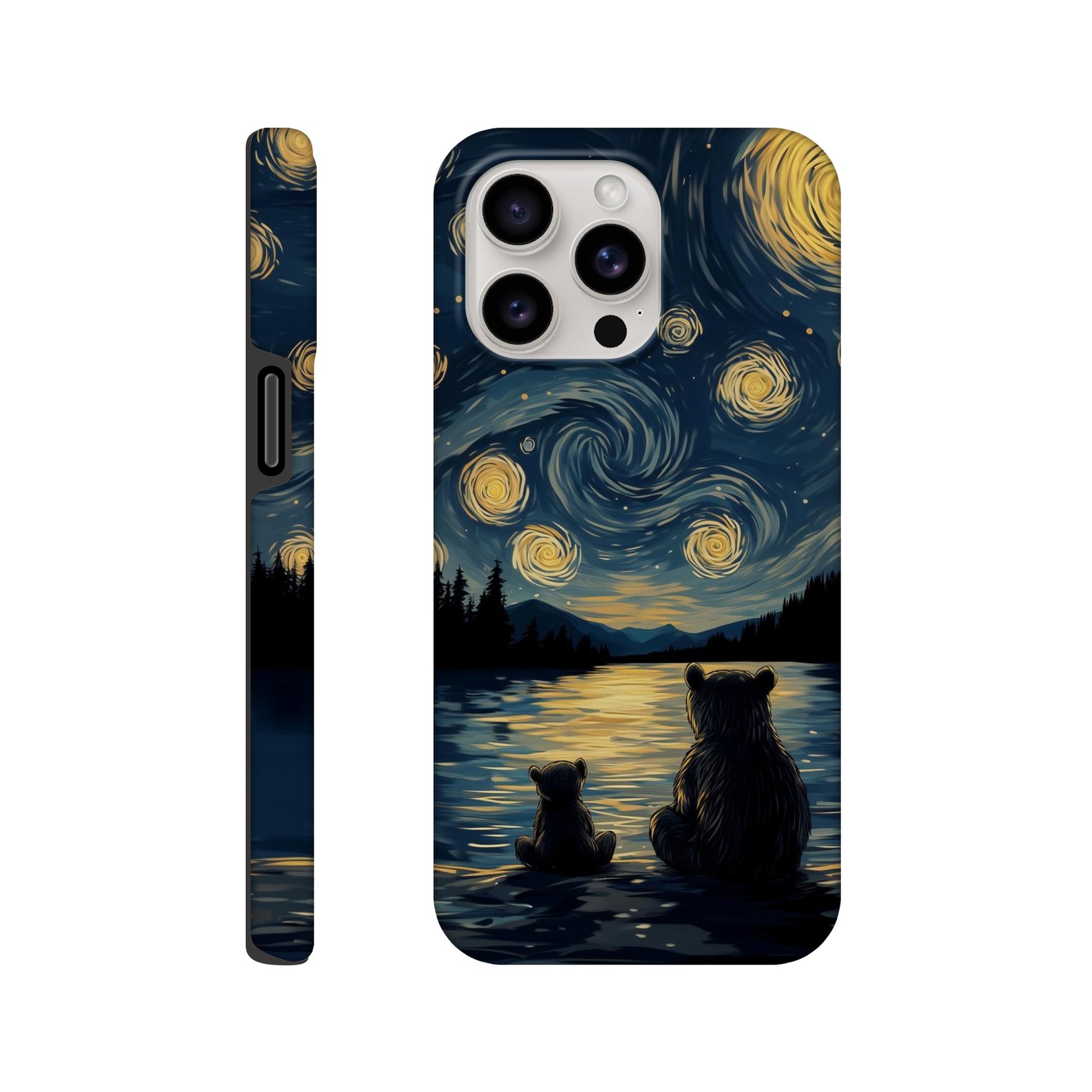 MYSTBIT ART | Starry Bear Night iPhone Case-MYSTBIT ART