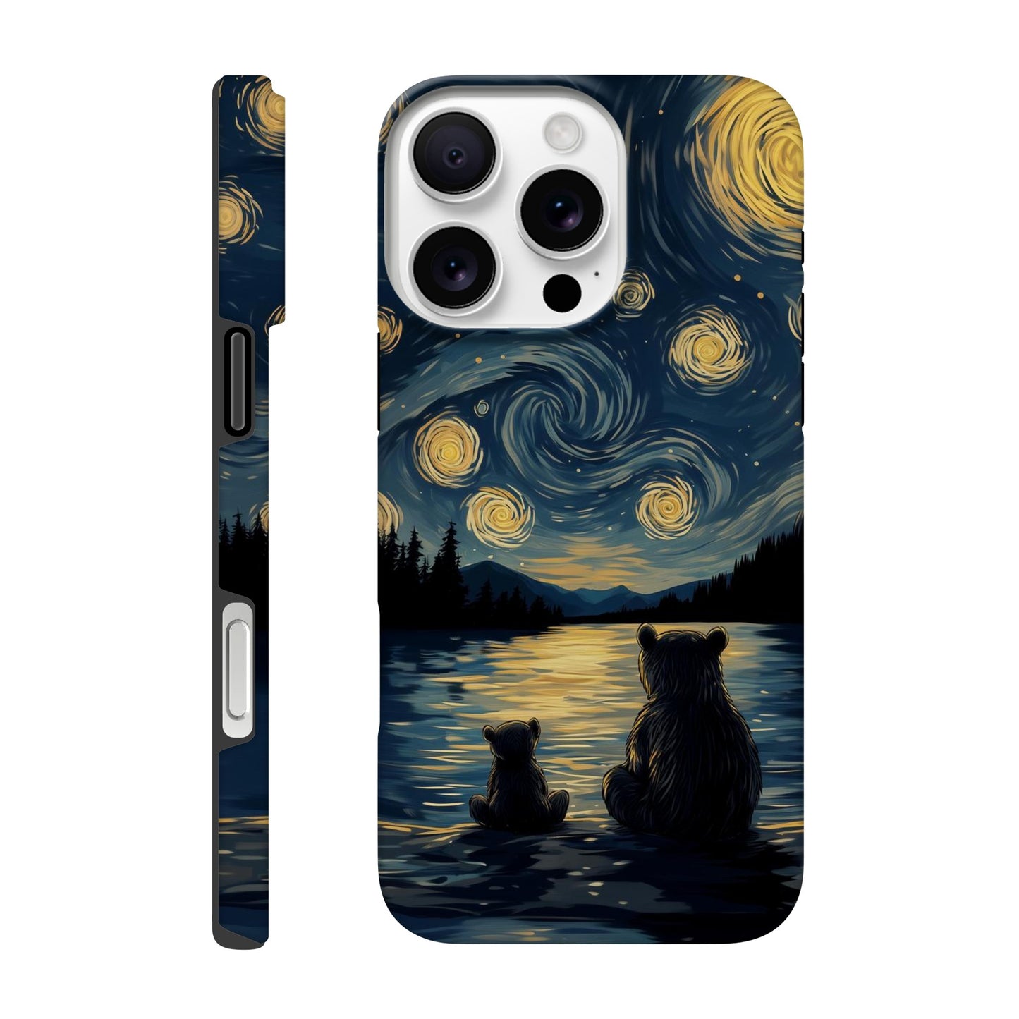 MYSTBIT ART | Starry Bear Night iPhone Case-MYSTBIT ART
