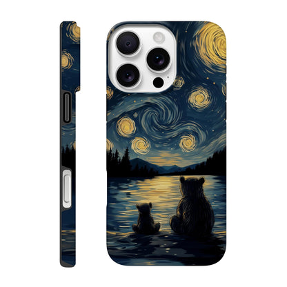 MYSTBIT ART | Starry Bear Night iPhone Case-MYSTBIT ART
