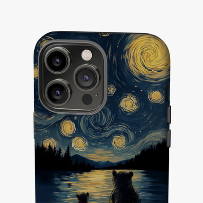 MYSTBIT ART | Starry Bear Night iPhone Case-MYSTBIT ART