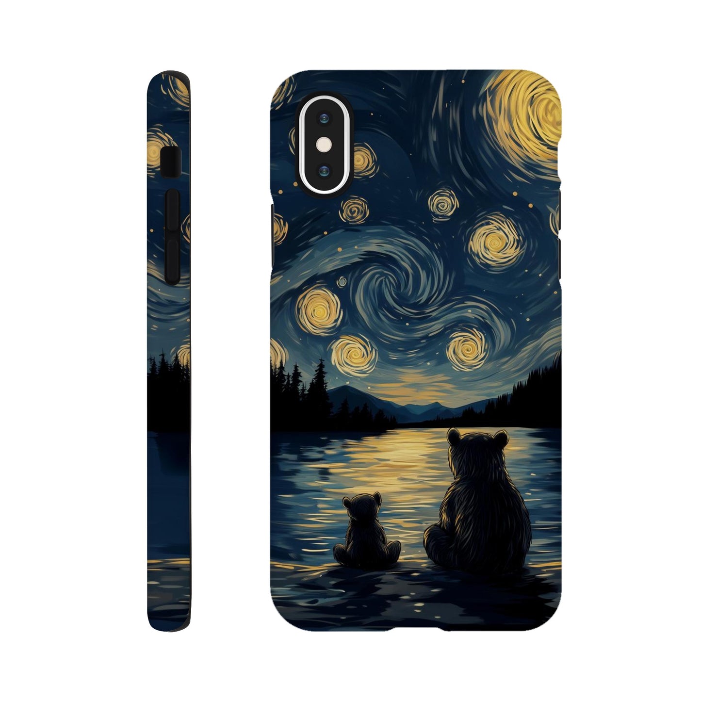 MYSTBIT ART | Starry Bear Night iPhone Case-MYSTBIT ART