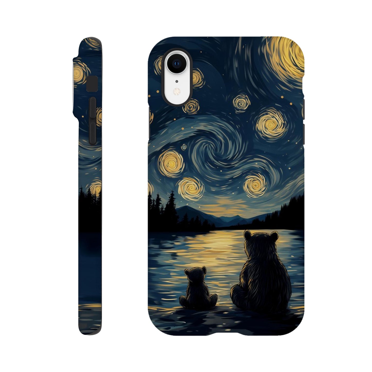 MYSTBIT ART | Starry Bear Night iPhone Case-MYSTBIT ART