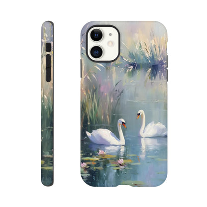 MYSTBIT ART | Swan Serenade iPhone Case-MYSTBIT ART