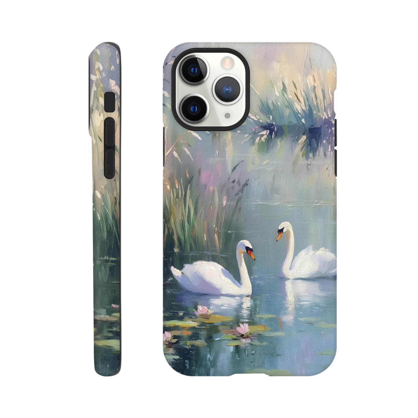 MYSTBIT ART | Swan Serenade iPhone Case-MYSTBIT ART