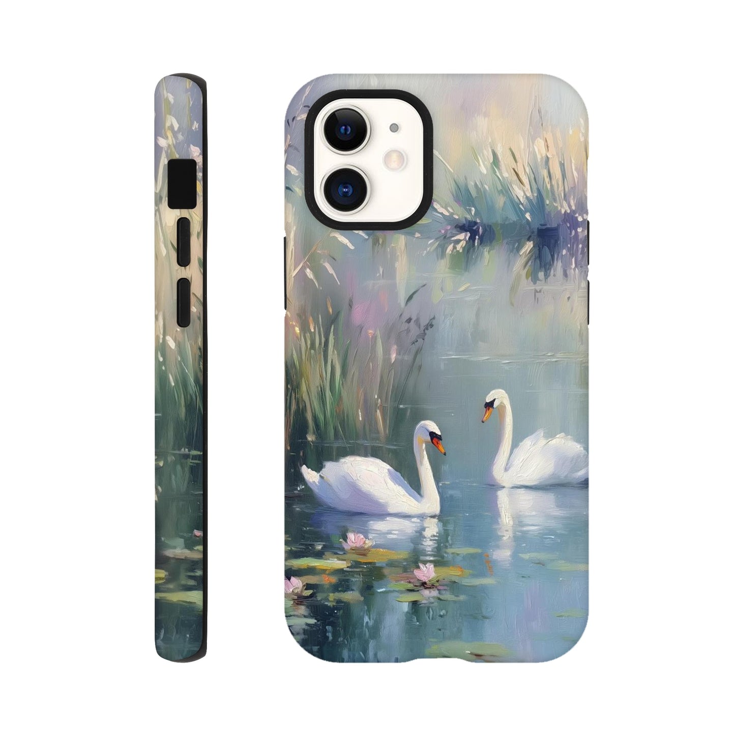 MYSTBIT ART | Swan Serenade iPhone Case-MYSTBIT ART
