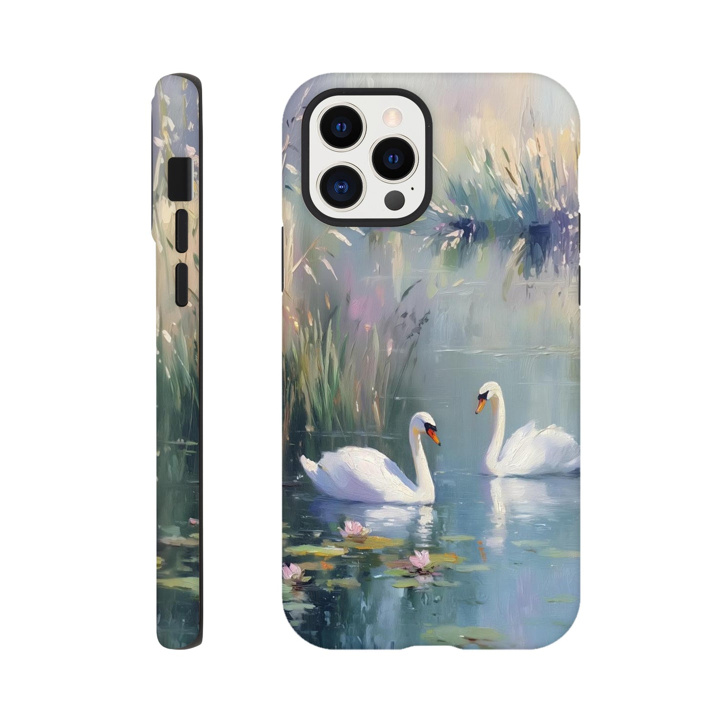 MYSTBIT ART | Swan Serenade iPhone Case-MYSTBIT ART