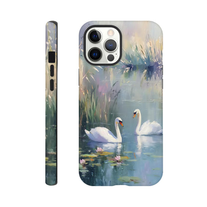 MYSTBIT ART | Swan Serenade iPhone Case-MYSTBIT ART