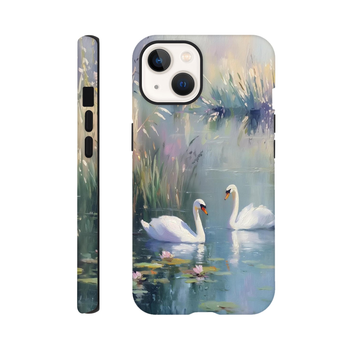 MYSTBIT ART | Swan Serenade iPhone Case-MYSTBIT ART