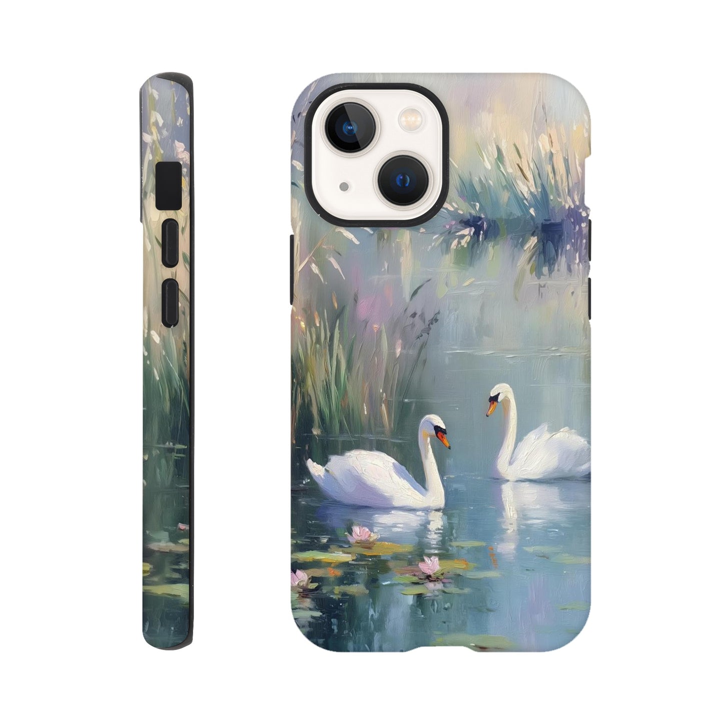MYSTBIT ART | Swan Serenade iPhone Case-MYSTBIT ART