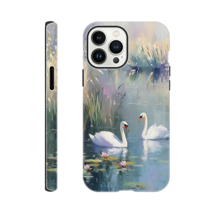 MYSTBIT ART | Swan Serenade iPhone Case-MYSTBIT ART