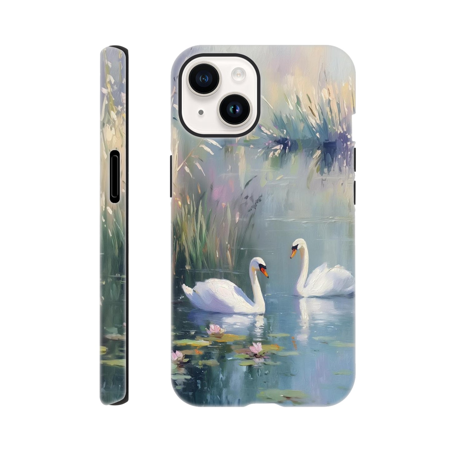 MYSTBIT ART | Swan Serenade iPhone Case-MYSTBIT ART