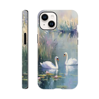 MYSTBIT ART | Swan Serenade iPhone Case-MYSTBIT ART
