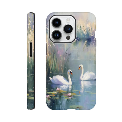 MYSTBIT ART | Swan Serenade iPhone Case-MYSTBIT ART