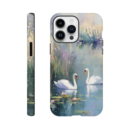 MYSTBIT ART | Swan Serenade iPhone Case-MYSTBIT ART