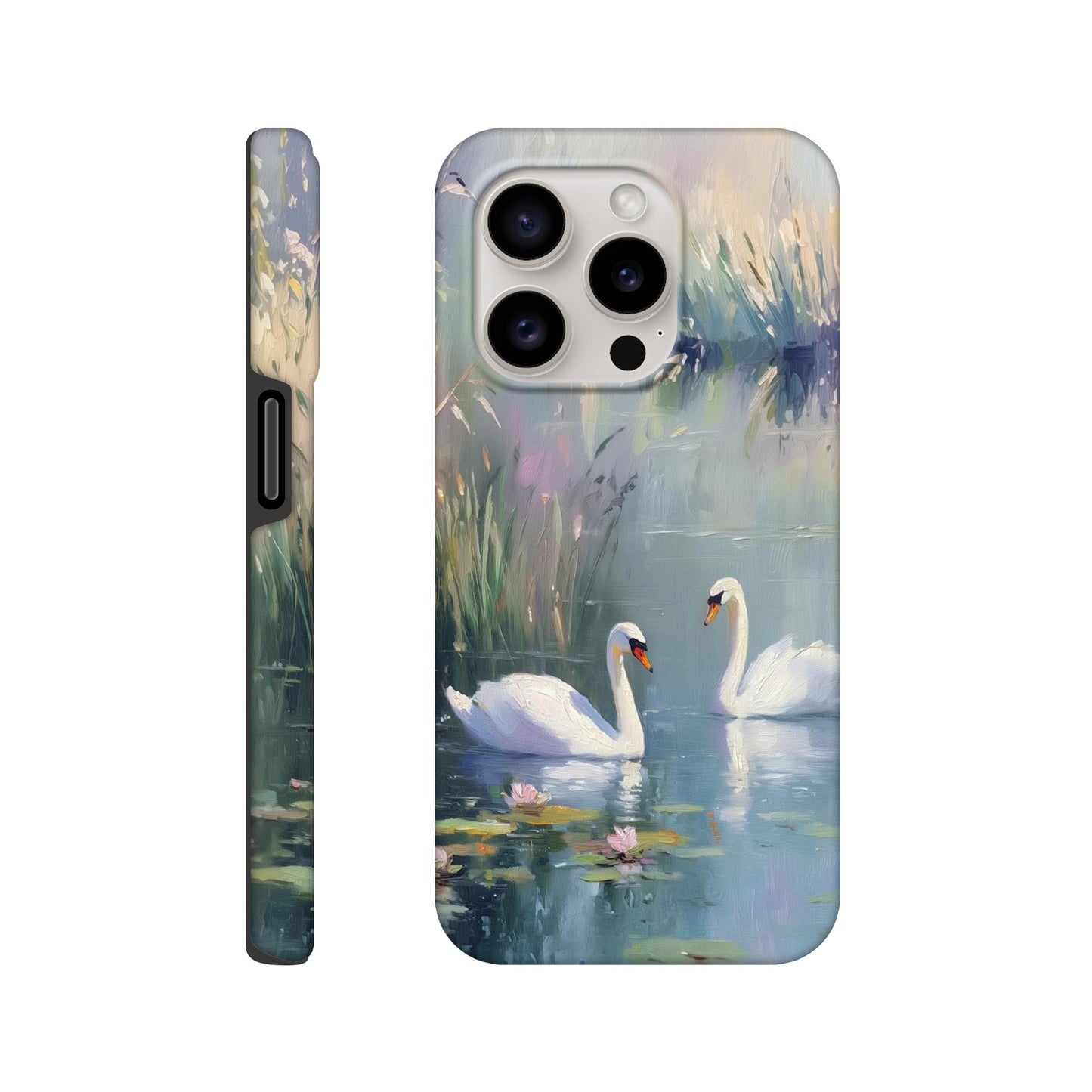 MYSTBIT ART | Swan Serenade iPhone Case-MYSTBIT ART