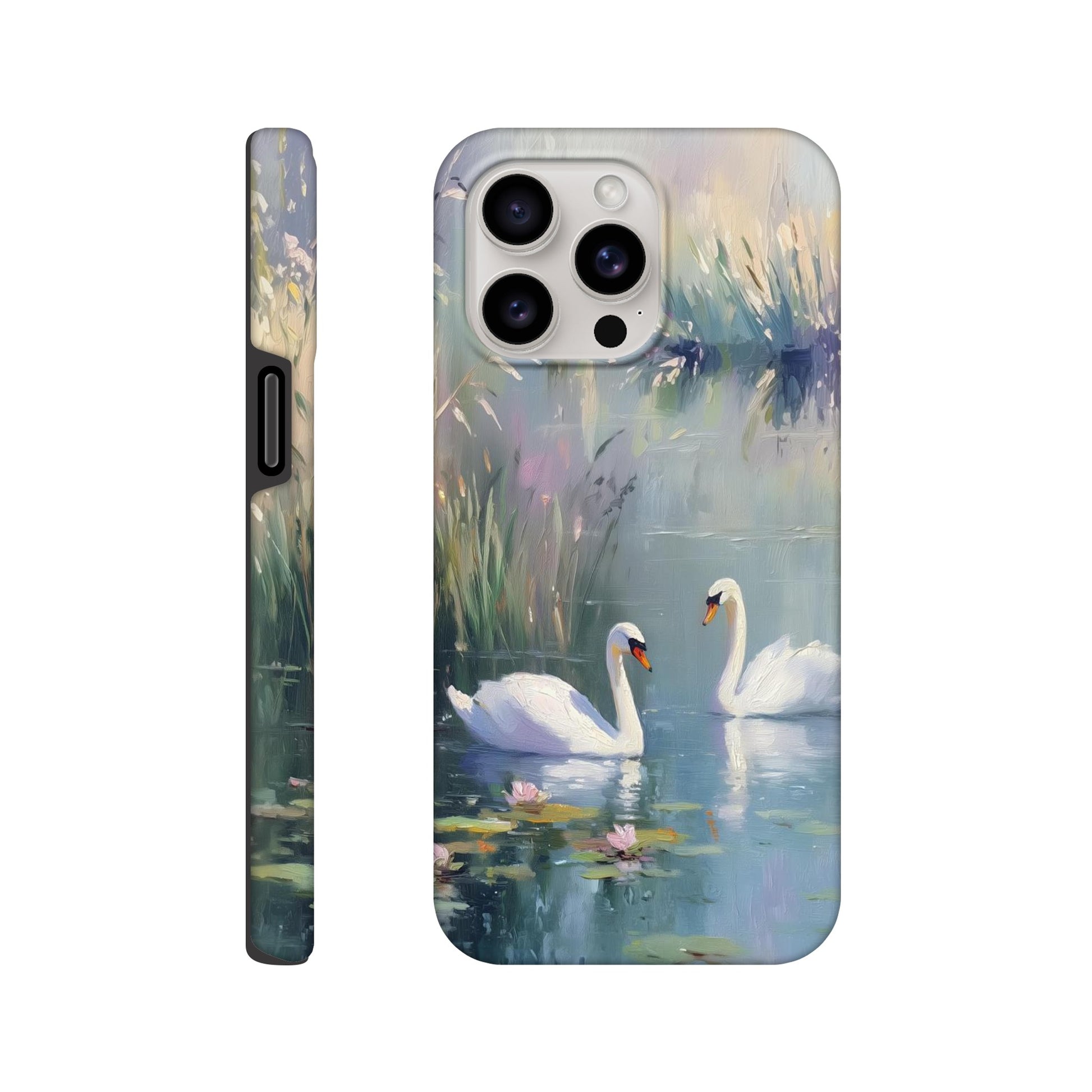 MYSTBIT ART | Swan Serenade iPhone Case-MYSTBIT ART