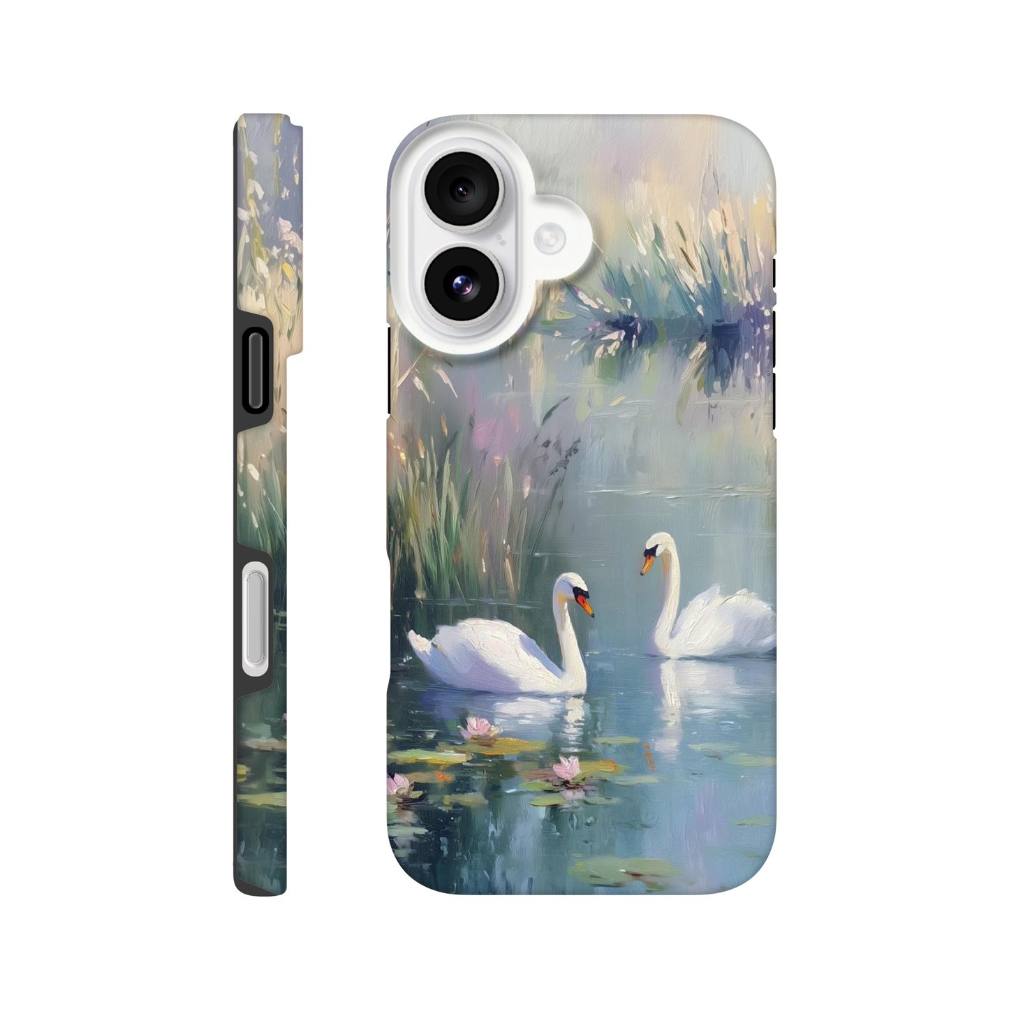 MYSTBIT ART | Swan Serenade iPhone Case-MYSTBIT ART