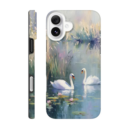 MYSTBIT ART | Swan Serenade iPhone Case-MYSTBIT ART