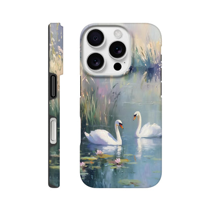 MYSTBIT ART | Swan Serenade iPhone Case-MYSTBIT ART