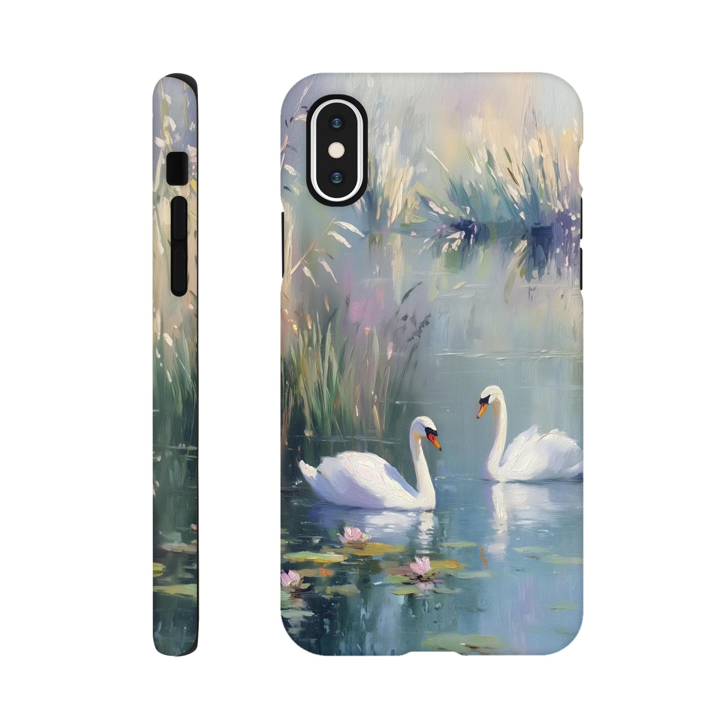 MYSTBIT ART | Swan Serenade iPhone Case-MYSTBIT ART